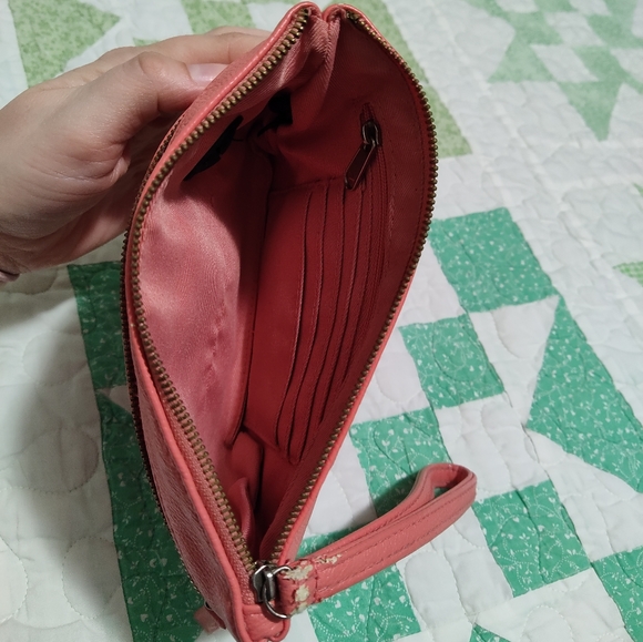 Apt. 9 Coral Double Zipper Pocket Wristlet w/ RFID Protection & Cord Charge Port - Picture 6 of 8